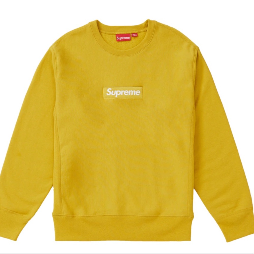 SUPREME Box Logo “BOGO” Mustard Box Logo Sweatshirt-S *GRAIL*